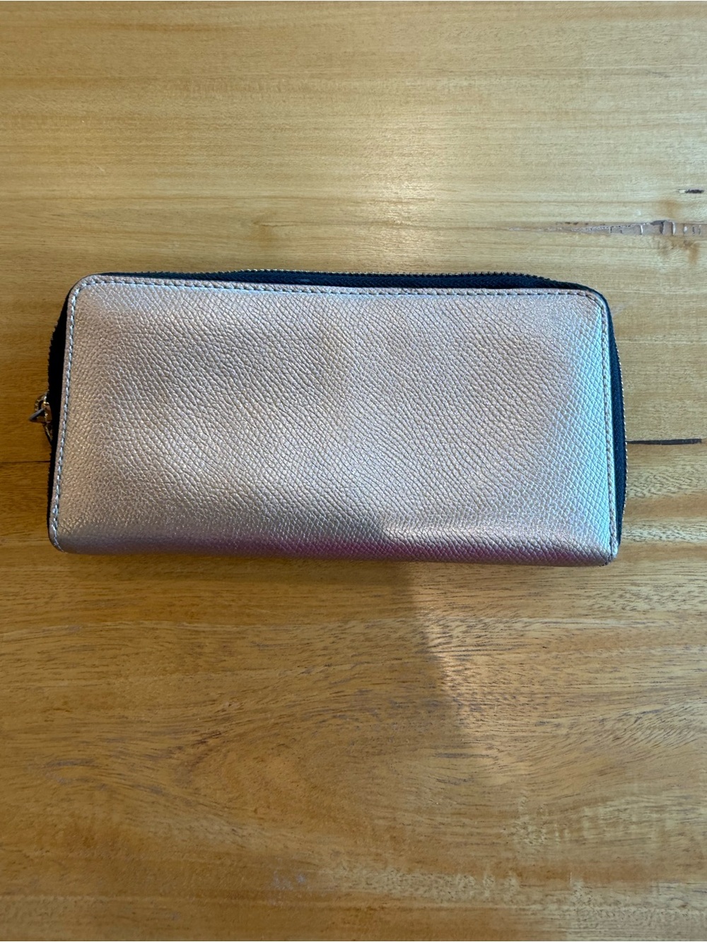Coach Metallic Rose Zip-Around Wallet with Card Slot - Picture 2 of 3